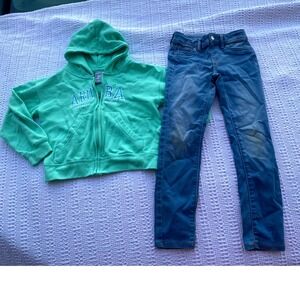 Bundle‎ Aruba Pacific & Co Hoodie Jumping Beans Jeggings Girls Size 7 Outfit